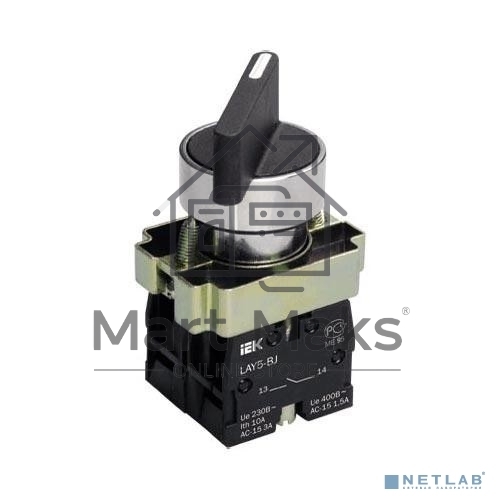 Переключатель LAY5-BJ25 на 2 полож. черн. I-O дл. ручка ИЭК BSW70-BJ-2-K02