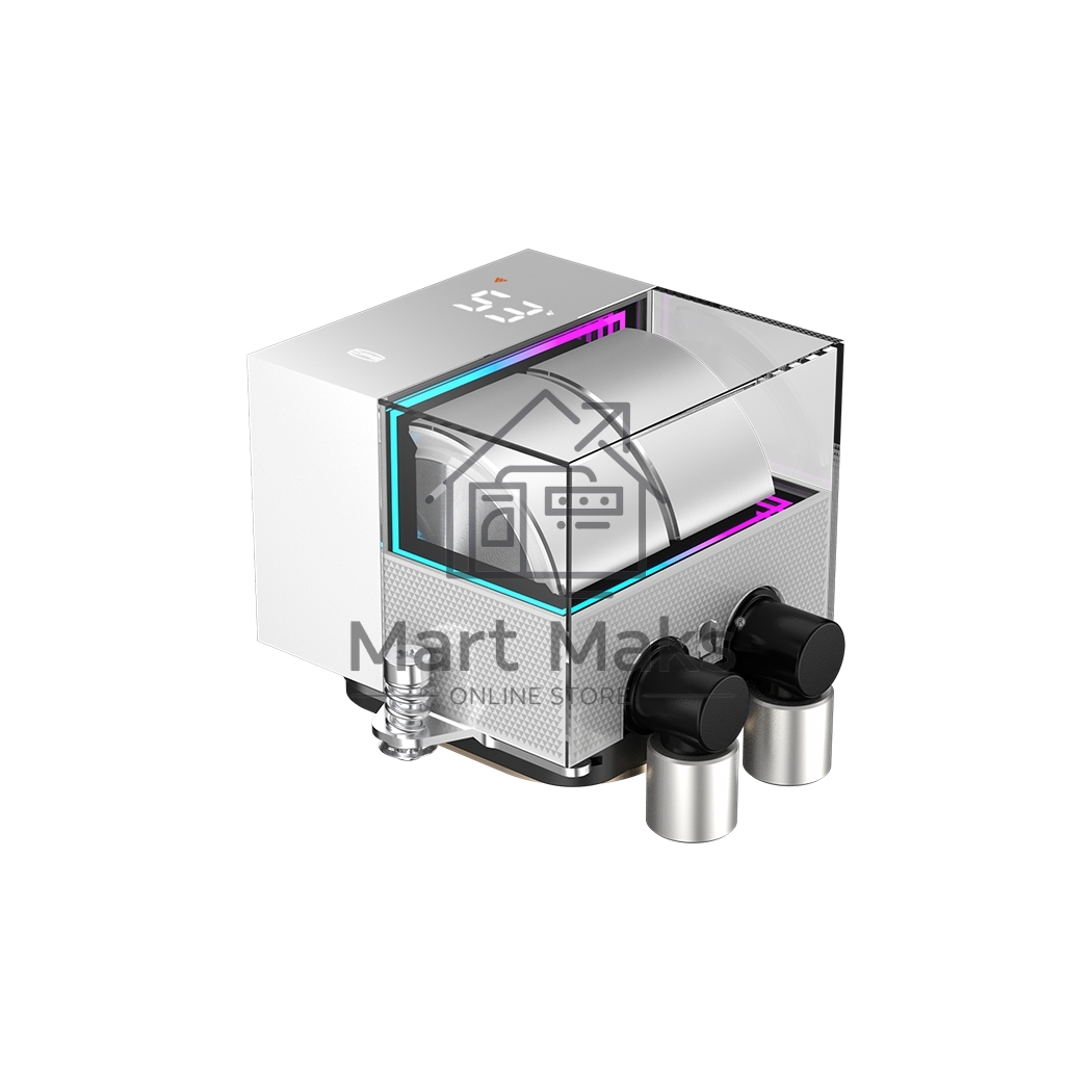Система охлаждения/ PCCooler DS360 WH (310W, 360mm, LED temp., White, ARGB Pump/ Fans: 3x120mm, 86.73CFM, 28dBA, 2200RPM/ Pump height 67mm, 28dBA, 3200RPM, Rad thickness 27mm/ S: 1851, 1700, 1200, 20XX, 115X, AM5, AM4)