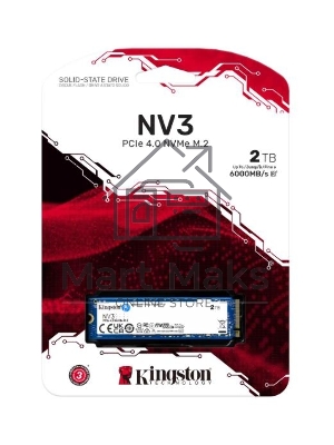 Накопитель SSD Kingston NV3, 2000Gb, M.2 2280, PCIe 4.0 x4, NVMe, R/W 6000/5000