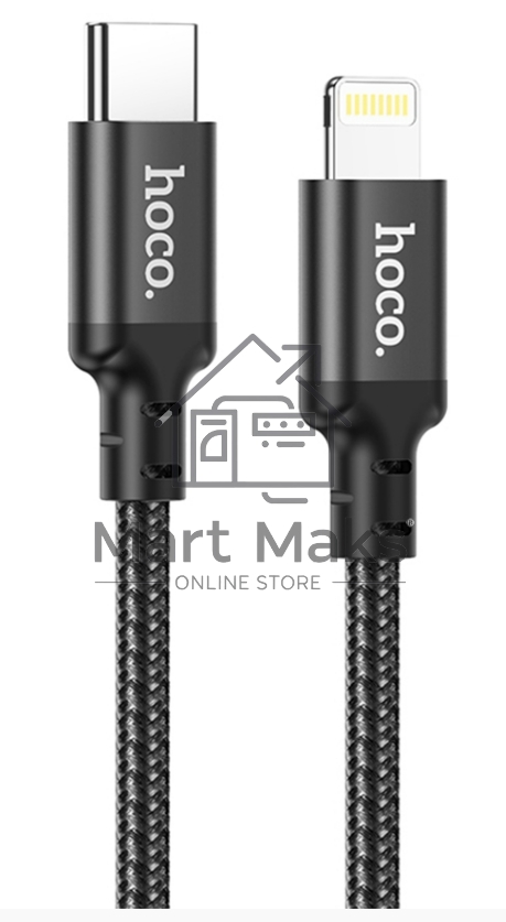 Кабель USB-C HOCO X14 Double speed Type-C - Lightning, 3A, 20W, 1 м, черный