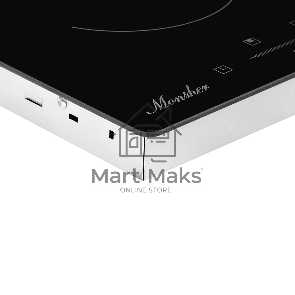 Встраиваемая варочная панель Monsher MHE 3002 30 см, электрическая, две конфорки, черный