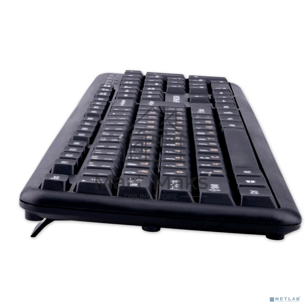 Комплект клавиатура + мышь проводной Гарнизон GKS-122, 104кл+3кн, 1000 DPI, 1.8м, черный