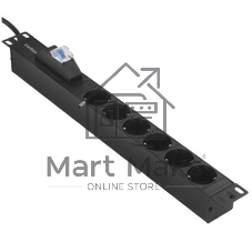 Блок розеток горизонтальный ExeGate ServerPro PDU-19H610 Al-6S-EU2.5-1P, 19