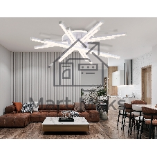 Потолочный светодиодный светильник Ambrella light FL6275 WH белый 134W 3000K-6400K 800*800*165 (ПДУ ИК)
