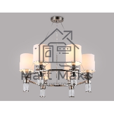 Люстра Ambrella light LH71291/6 SN/WH никель/белый E14/6 max 40W D680*730