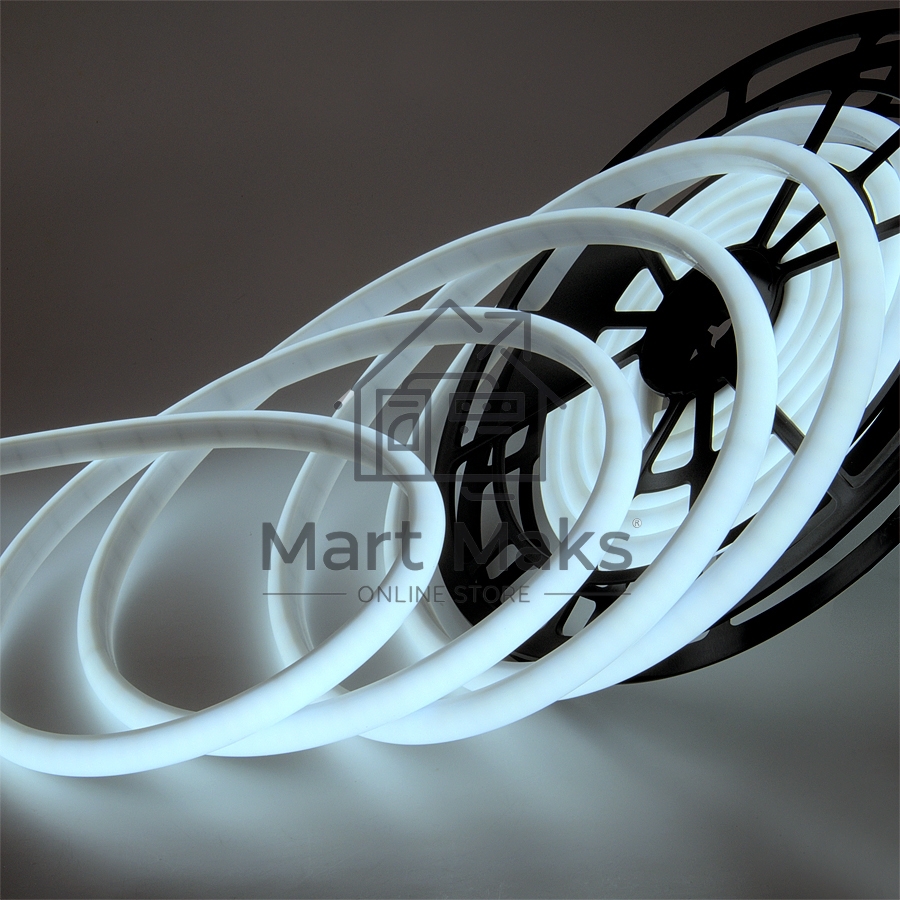 Светодиодная лента термостойкая для сауны и бани General Lighting Systems гибкий термо-неон 5 м, 14,4Вт/м, 12В, IP68, 6500К, холодный белый GLS-2835-180-14.4-12-IP68-NTS-6 (502162)