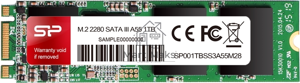 Накопитель SSD Silicon Power A55, 512GB, M.2 2280, SATA III, R/W 560/530
