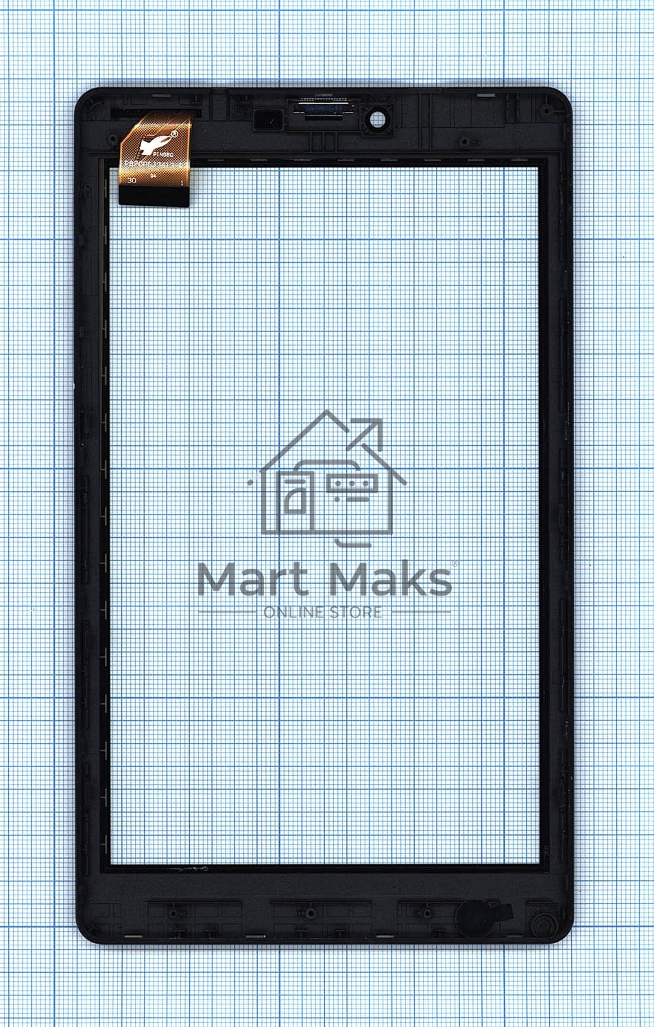 Сенсорное стекло (тачскрин) для Irbis TZ736, черное с рамкой