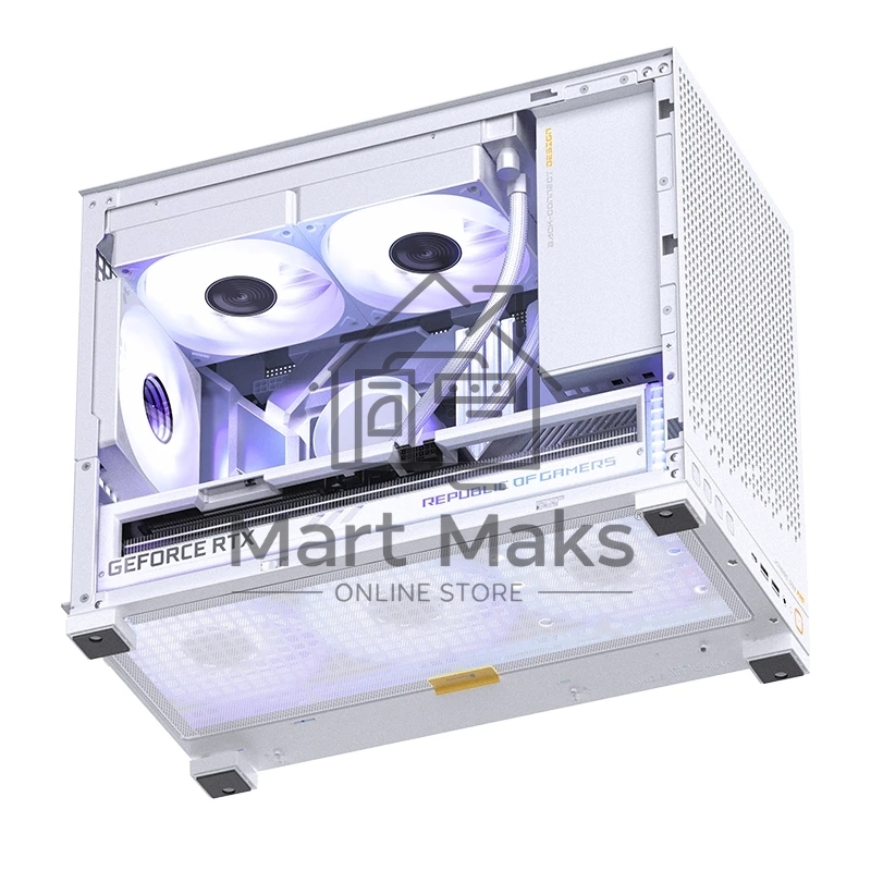 Корпус без блока питания Case JONSBO D32 PRO, Mini-Tower, TG, no fan, 2xUSB-A 3.2 + 1xUSB-C 3.2, mATX, mDTX, mITX White