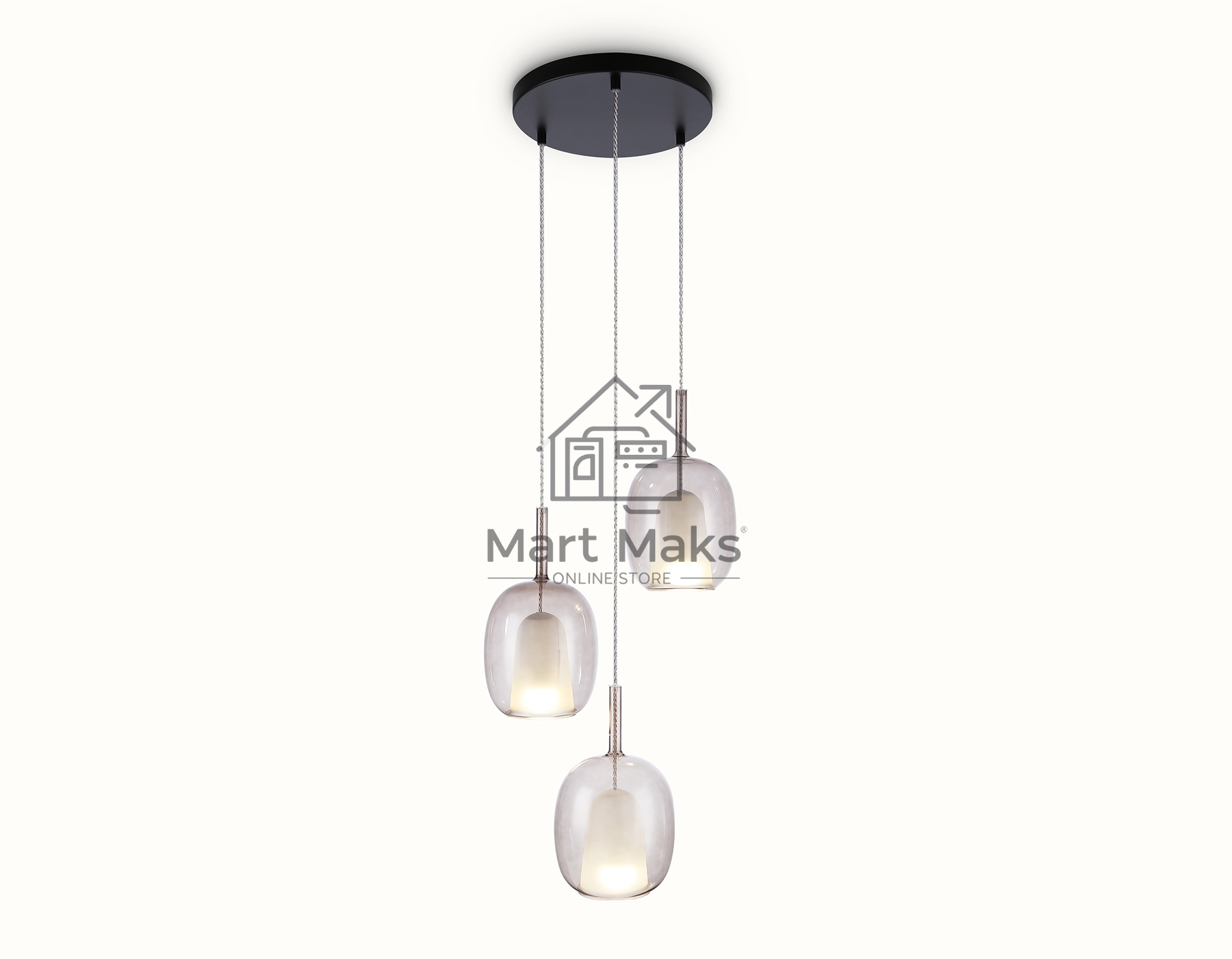 Подвесной светильник Ambrella light LH11156/3 BK/WH/TI черный/белый/янтарь E27*3 max 60W D425*1500