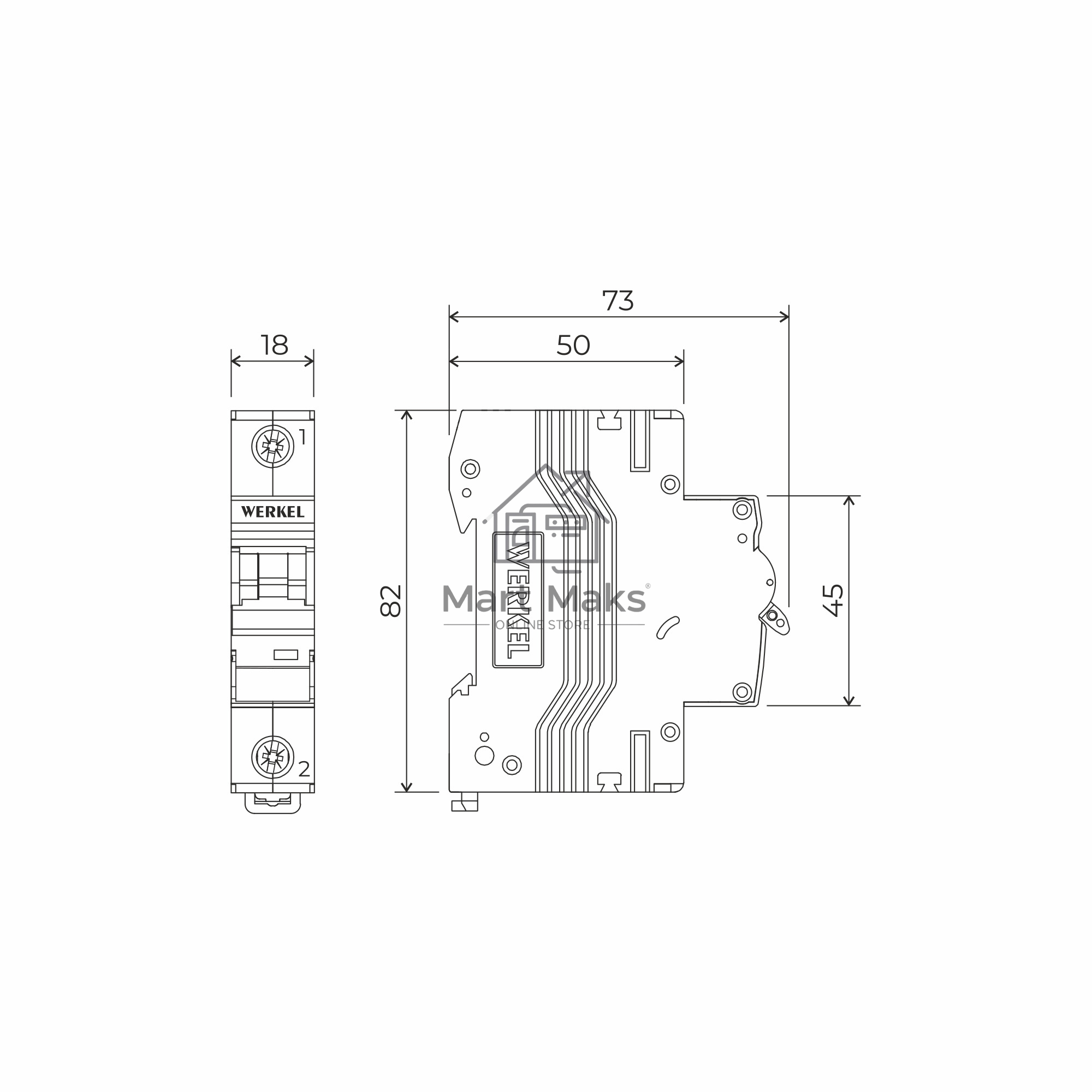 Автоматический выключатель Werkel 1P  6 A  C  6 кА W901P066