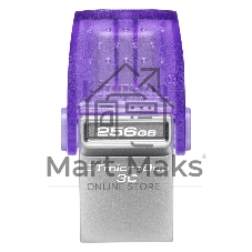 Флешка USB Kingston DataTraveler microDuo 3C (DTDUO3CG3/256GB), 256Gb, USB 3.2 Gen 1/Type-C, R/W 200/15, фиолетовый