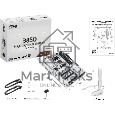 Материнская плата ASUS B850 MAX GAMING WIFI W, AM5, AMD B850, 4xDDR5, 4xSATA, 3xM.2, 1xPCIe 5.0 x16, 1xPCIe 4.0 x4, 2xPCIe 3.0 x1, DisplayPort, HDMI, 1x2.5Gb LAN, USB Type-C, 3x3.5 мм, 7.1, ATX