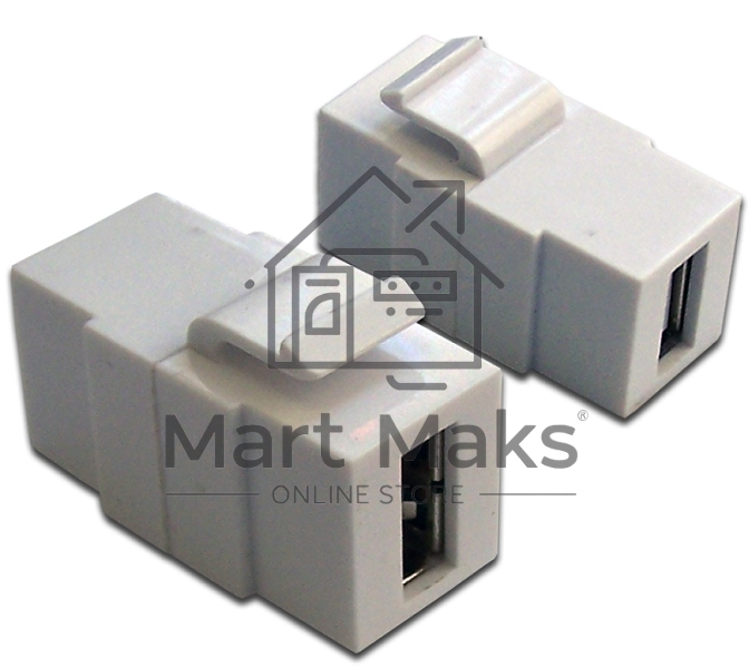 Модуль Keystone, USB 2.0, тип A, мама-мама, 180 градусов, белый