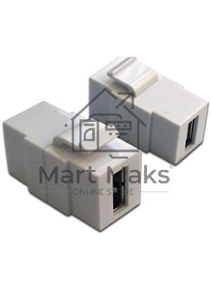 Модуль Keystone, USB 2.0, тип A, мама-мама, 180 градусов, белый