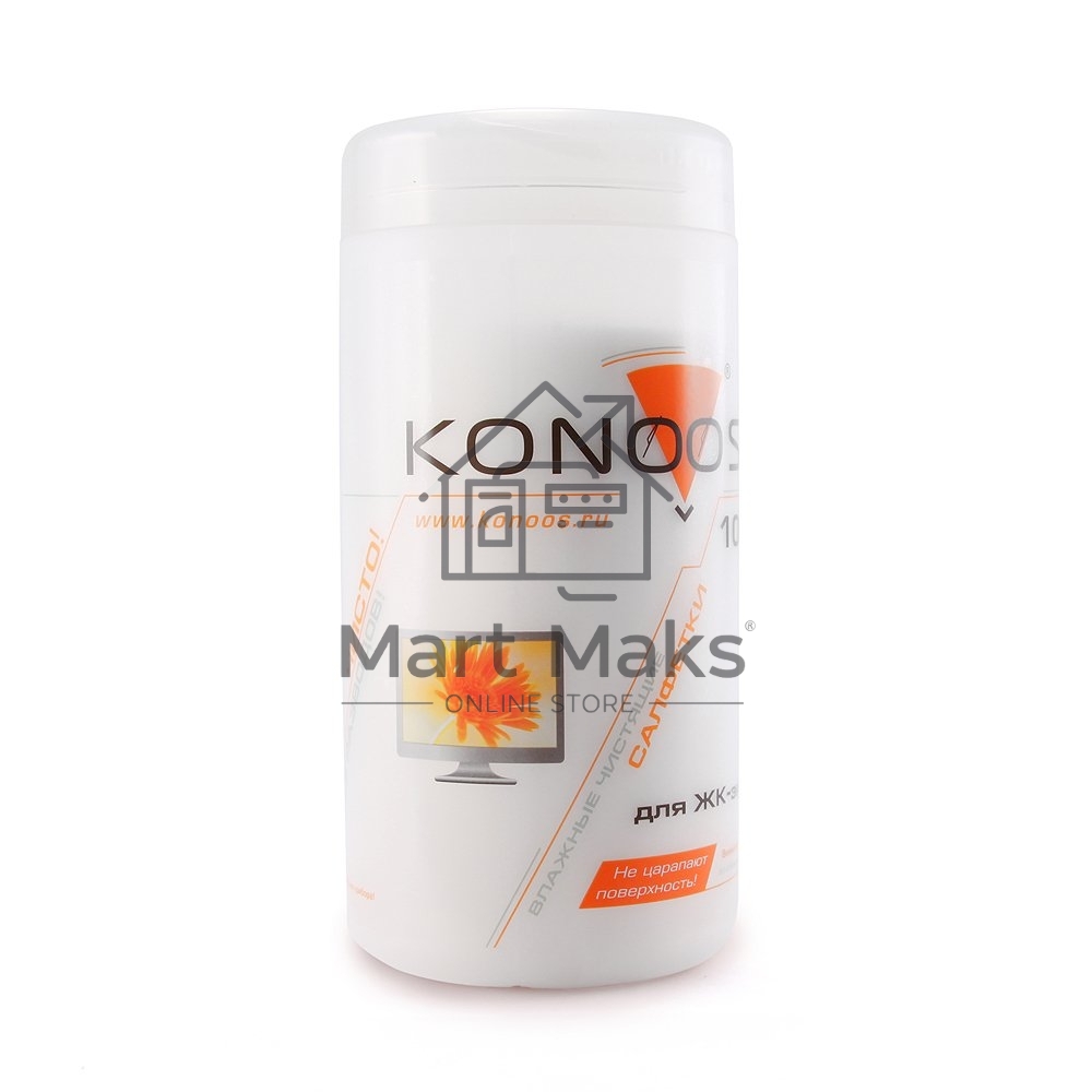 Чистящие средства Konoos KBF-100 Салфетки для ЖК-экранов в банке, 100 шт.