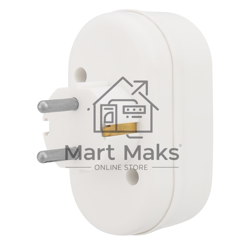 Двойник электрический 16 А с заземлением белый Rexant