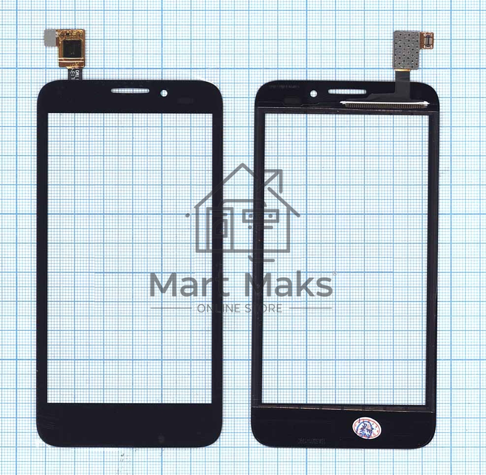 Сенсорное стекло (тачскрин) для Alcatel One Touch Snap 7025D, черное