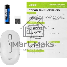 Мышь беспроводная Acer OMR308 белый, 1600 dpi, радиоканал, Bluetooth, USB, кнопки - 4