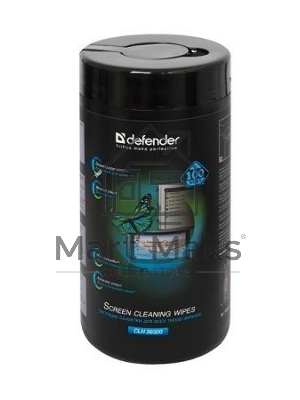 Чистящие салфетки Defender CLN ECO для экранов всех видов: ЭЛТ, ЖК, плазменными панелями / туба / 100 шт / Россия