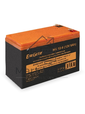 Аккумуляторная батарея ExeGate EX288653RUS HR 12-6 (12V 6Ah 1224W, клеммы F2+F1-)