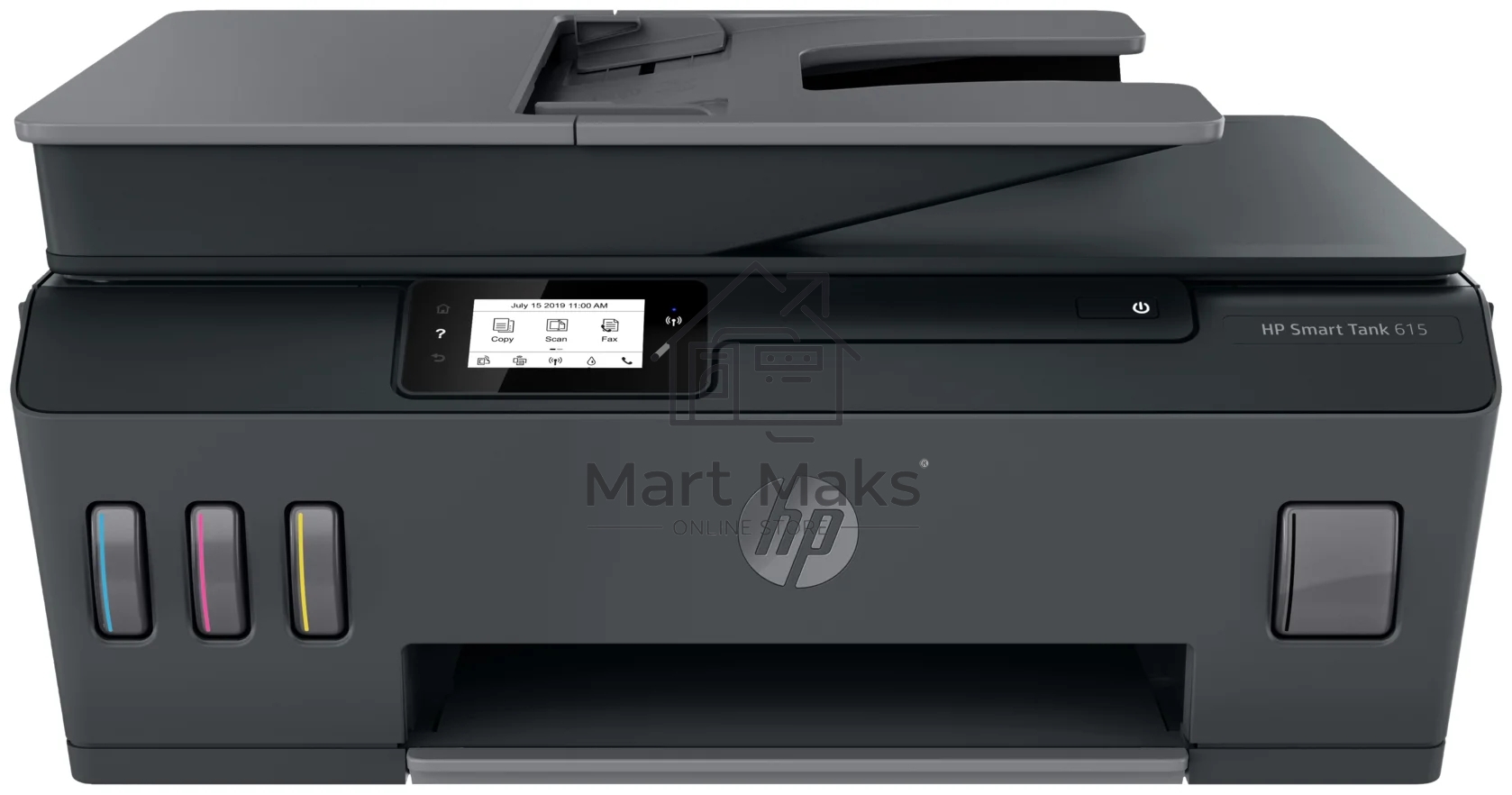 МФУ струйный HP Smart Tank 615 AiO (Y0F71A), A4, цветной, печ. до 22 стр/мин. (ч/б) до 16 стр/мин. (цвет), скан. до 5 стр/мин. (ч/б) 3 стр/мин. (цвет), 1200 x 1200 dpi (ч/б печать, скан.) 1200 x 4800 dpi (печать цвет), USB, Wi-Fi, BlueTooth, Air Print, Mo