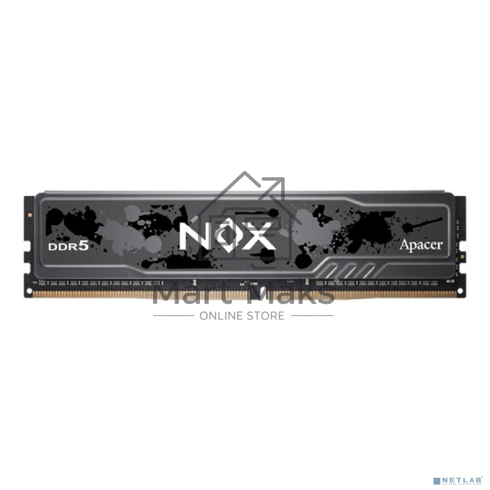 Оперативная память Apacer Nox, DDR5, 16GB (1x16 GB), 5600 MHz, CL40, DIMM, радиатор, серый, черный
