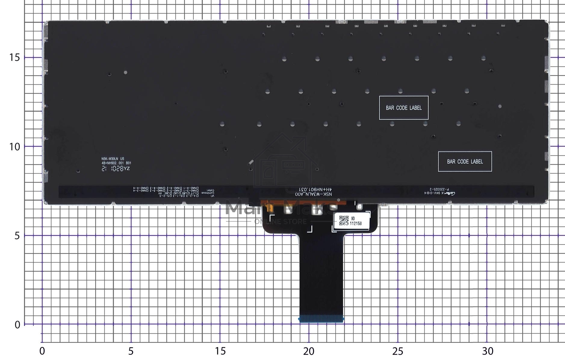 Клавиатура для ноутбука Asus E410MA черная с подсветкой