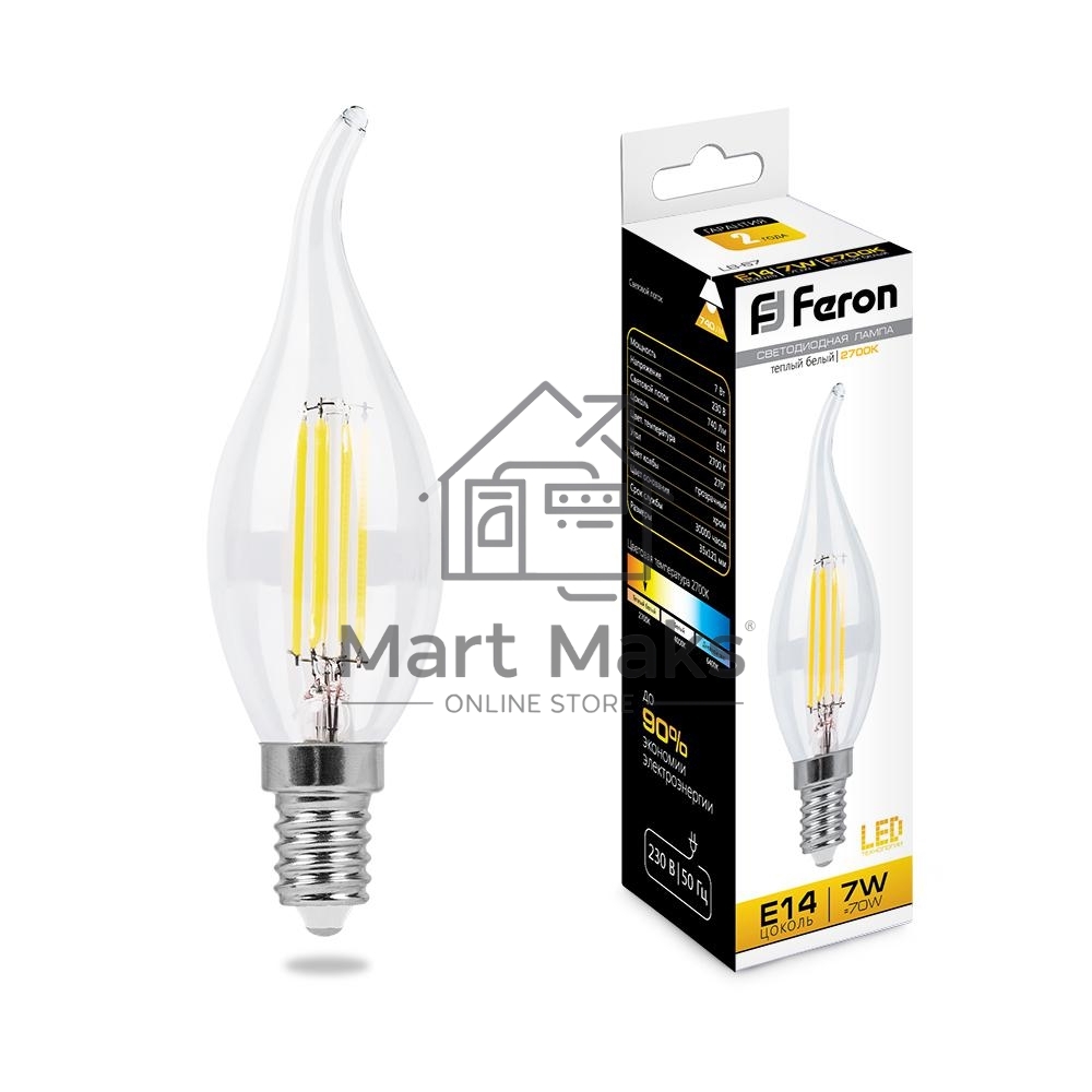 Лампа светодиодная FERON LB-67 (25727) 7W 230V E14 2700K
