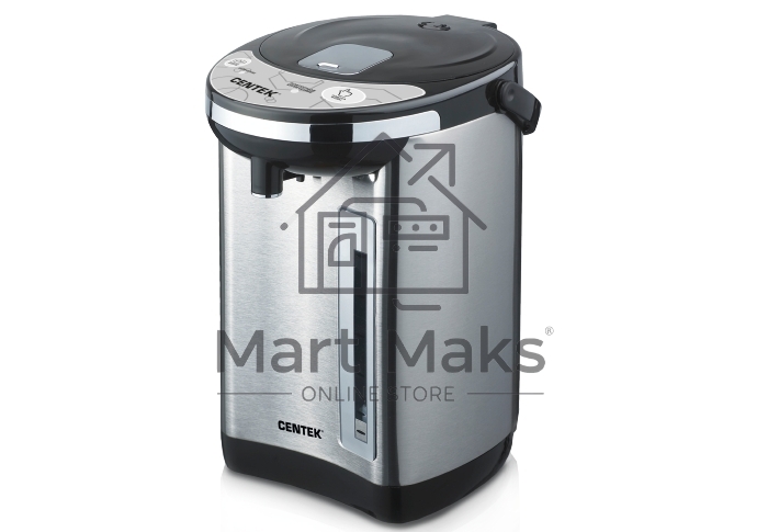 Термопот Centek CT-1084 (сталь) 6.0л, 750Вт, 2 способа подачи воды, двойная защита от перегрева