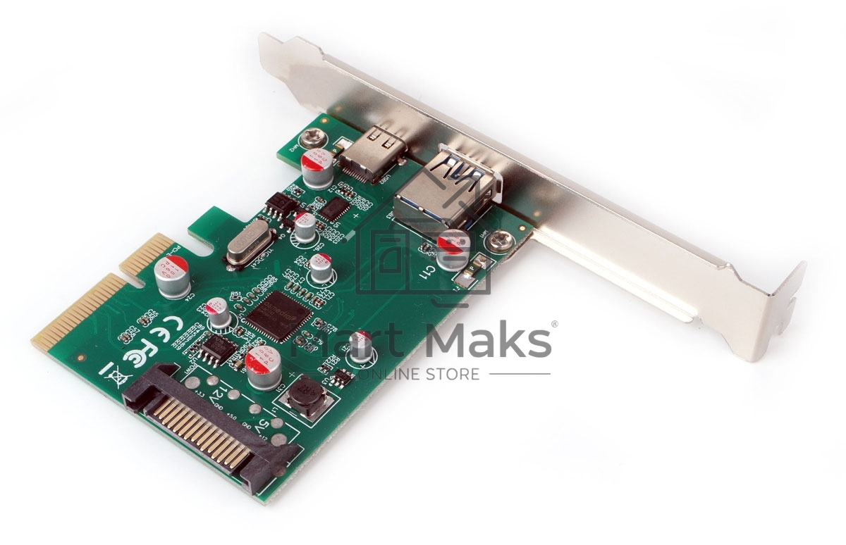 Контроллер USB Gembird SPCR-02, в PCI, порты: 2 внешн. USB 3.0 Type-C