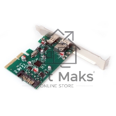 Контроллер USB Gembird SPCR-02, в PCI, порты: 2 внешн. USB 3.0 Type-C