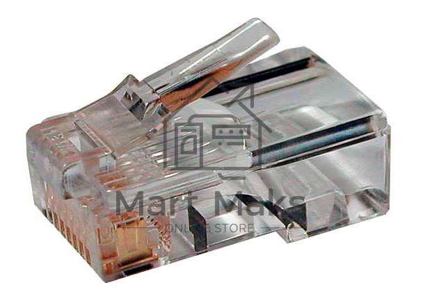 Разъем PLUG-8P8C-U-C5-100 RJ45(8P8C) под витую пару кат.5e универс. (для ож и мж кабеля) Hyperline 49377