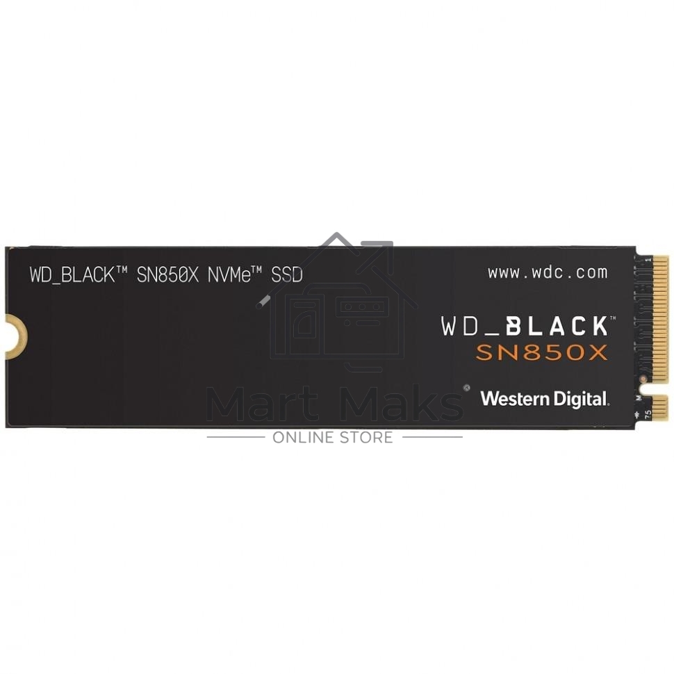 Накопитель SSD WD 1Tb Black SN850X, M.2(22x80mm), NVMe, PCIe 4.0 x4, 3D TLC, R/W 7300/6300MB/s, IOPs 800 000/1 100 000, TBW 600, DWPD 0.3 (12 мес.)
