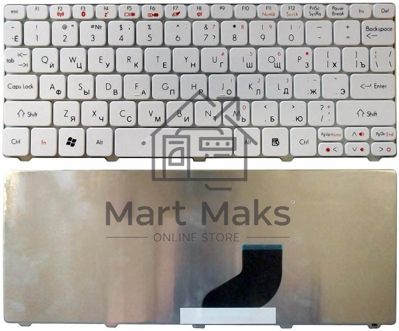 Клавиатура для ноутбука Acer Aspire One 521 AO532H D255 D260 D270 NAV50 PAV80 Happy Happy2 белая