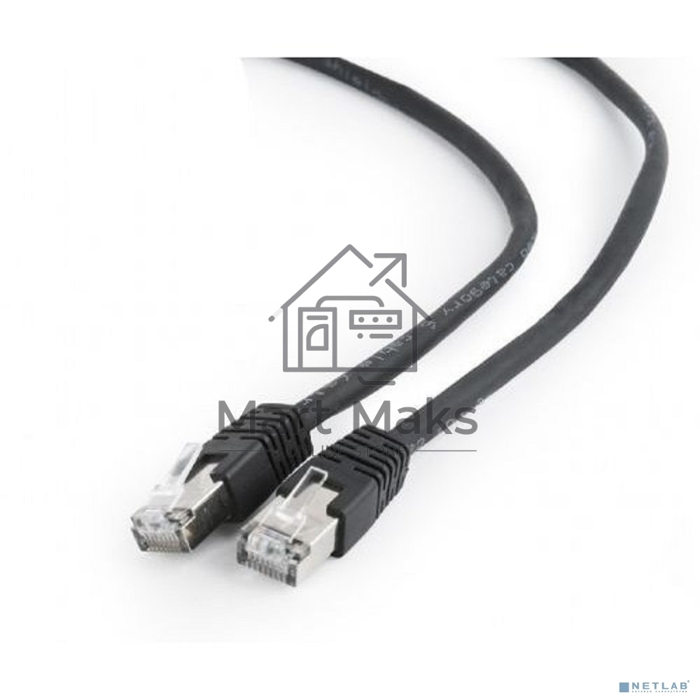 Патч-корд FTP Cablexpert кат.6, 1м, литой, многожильный (черный)