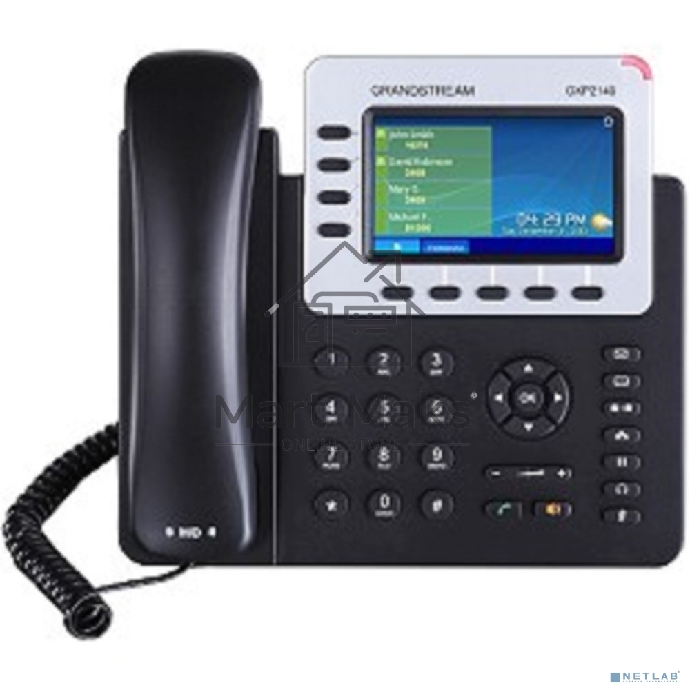 Телефон Grandstream GXP-2140, VoIP 2 Порта Ethernet 10/100/1000, 4 SIP линий, цветной TFT дисплей 480x272, HD Audio