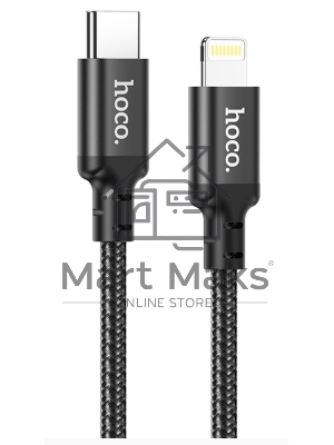 Кабель USB-C HOCO X14 Double speed Type-C - Lightning, 3A, 20W, 2 м, черный