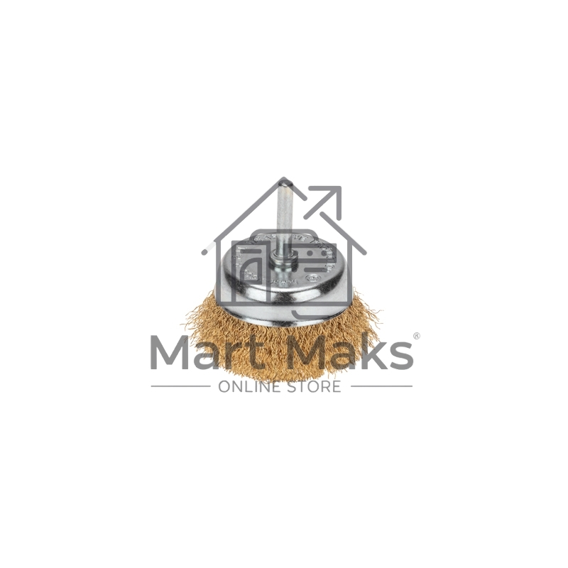 Щетка чашечная для дрели, витая латунированная проволока, 75мм KRANZ