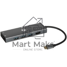 Адаптер VCOM CU459 Type-Cm --> RJ-45+2USB3.0(f) + PD100 Вт Alum Shell