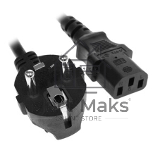 Кабель питания Cablexpert PC-186-1-3M, 3м, Schuko- C13, 3x1кв.мм, черный, с заземлением, пакет