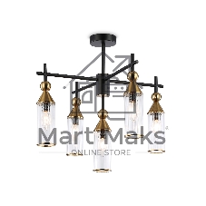 Люстра Ambrella light LH55256/5 BK/BS/CL черный/латунь/прозрачный E14*5 max 40W D520*520