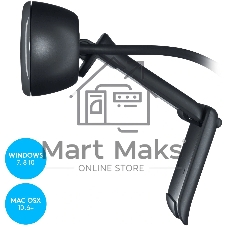 Веб-камера Logitech C270 HD 1280x720, 30 кадр/с, USB Type-A, микрофон (шумоподавление), автоосвещение, универсальное крепление