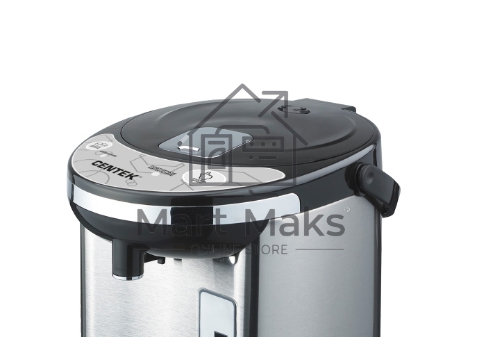 Термопот Centek CT-1084 (сталь) 6.0л, 750Вт, 2 способа подачи воды, двойная защита от перегрева