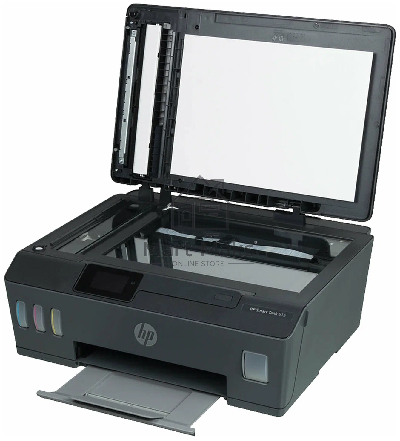 МФУ струйный HP Smart Tank 615 AiO (Y0F71A), A4, цветной, печ. до 22 стр/мин. (ч/б) до 16 стр/мин. (цвет), скан. до 5 стр/мин. (ч/б) 3 стр/мин. (цвет), 1200 x 1200 dpi (ч/б печать, скан.) 1200 x 4800 dpi (печать цвет), USB, Wi-Fi, BlueTooth, Air Print, Mo