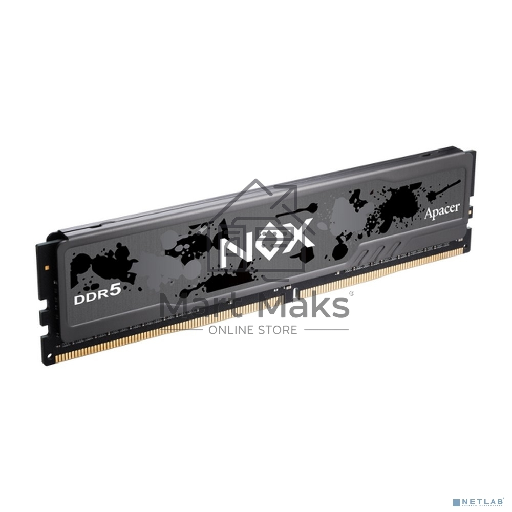 Оперативная память Apacer Nox, DDR5, 16GB (1x16 GB), 5600 MHz, CL40, DIMM, радиатор, серый, черный