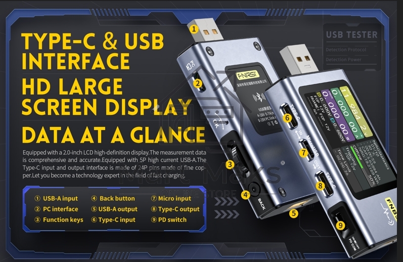 Тестер USB FNIRSI-FNB58 bluetooth