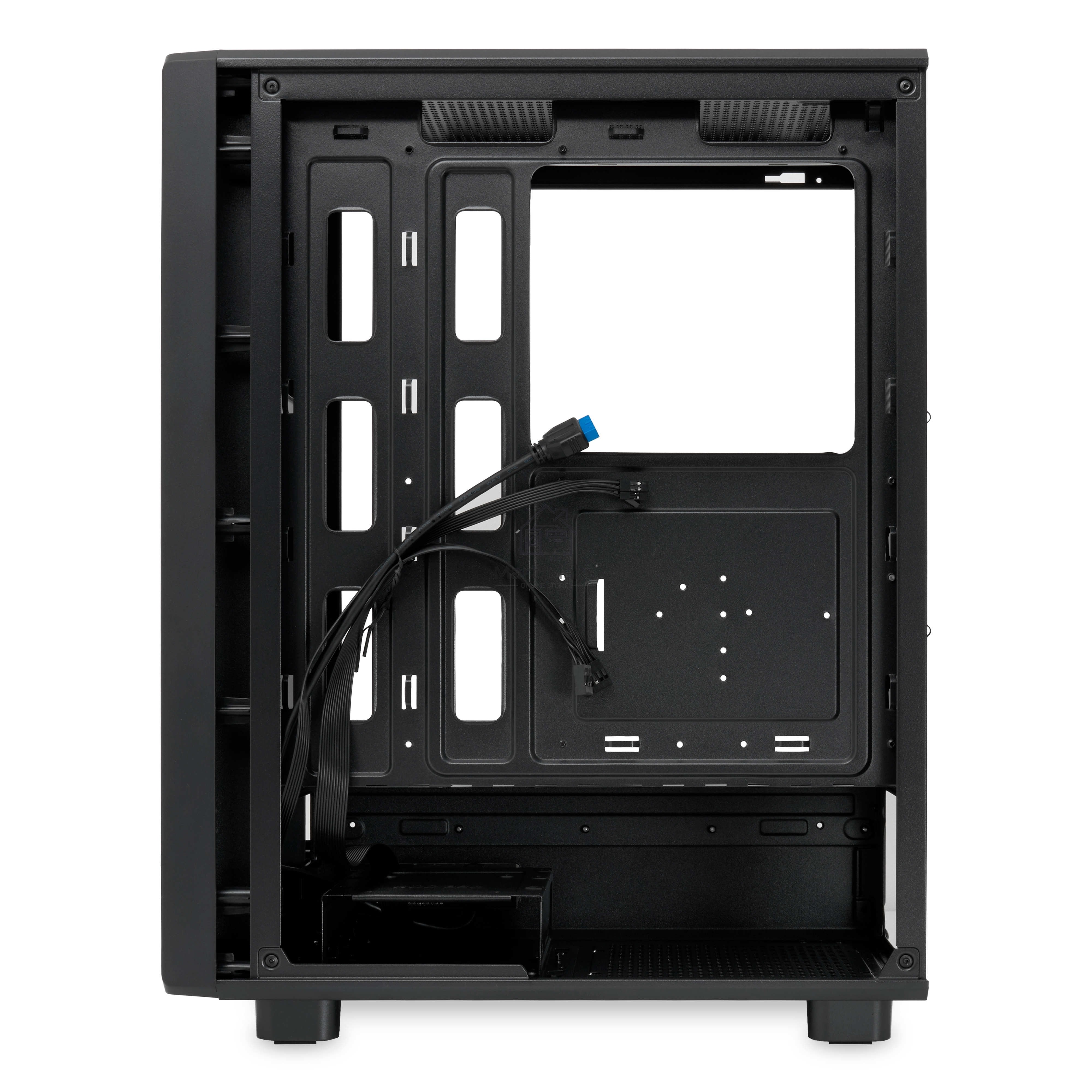 Компьютерный корпус без блока питания HSPD M510, Mesh Mid Tower, черный, TG, 0.5 SPCC, no fans ATX, mATX, mITX 180/280/160mm 1x2.5