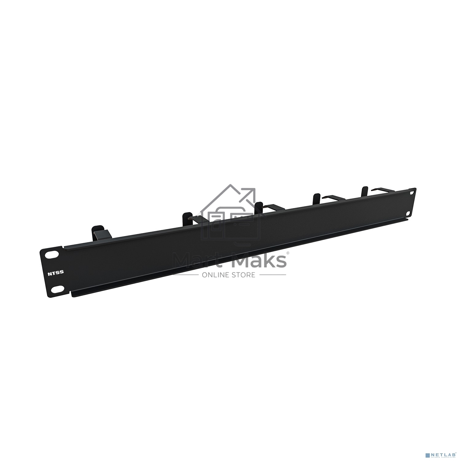 Кабельный органайзер горизонтальный NTSS NTSS-HORG-1U-5(45)-BL односторонний кольца 1U шир.:19