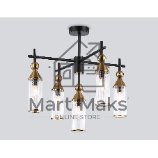 Люстра Ambrella light LH55256/5 BK/BS/CL черный/латунь/прозрачный E14*5 max 40W D520*520